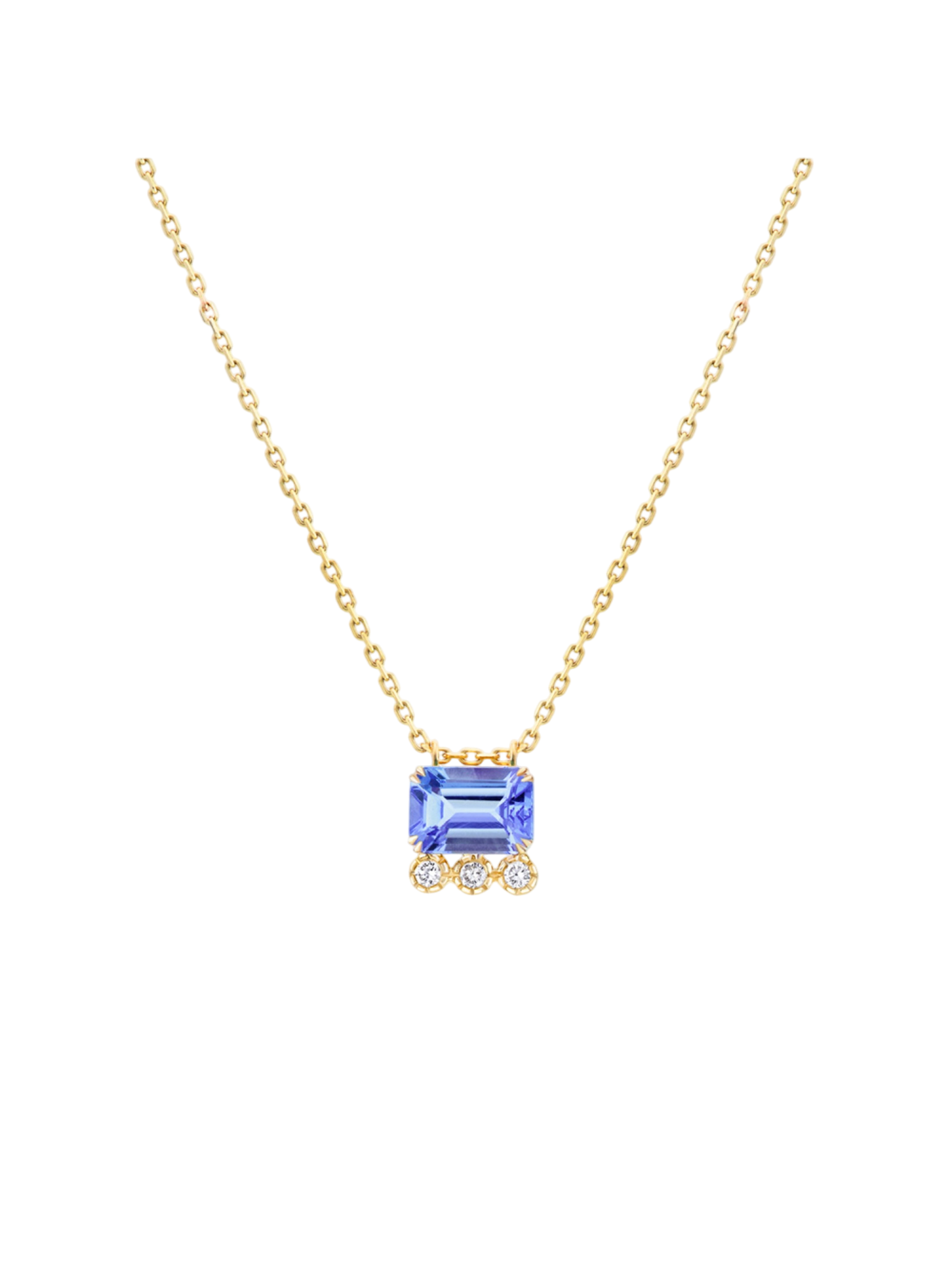 Betony tanzanite & lab-created diamond pendant